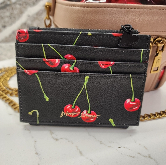 Betsey Johnson Mon Cherry Novelty Crossbody Bag and Card Holder Wallet - Picture 10 of 10